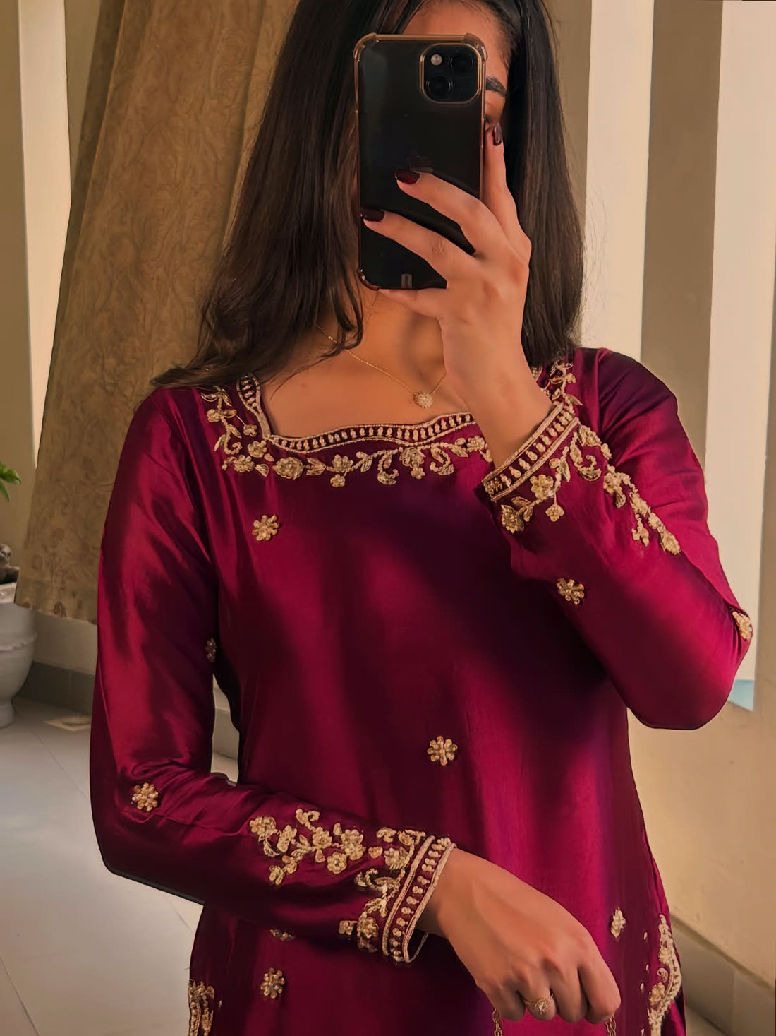 Royal Plum Embroidered Ensemble