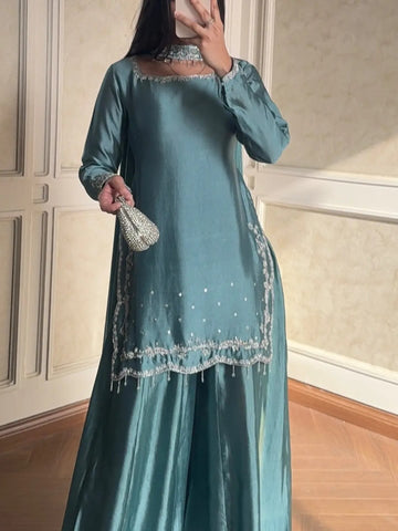 Ice blue | Hande made embriodery|