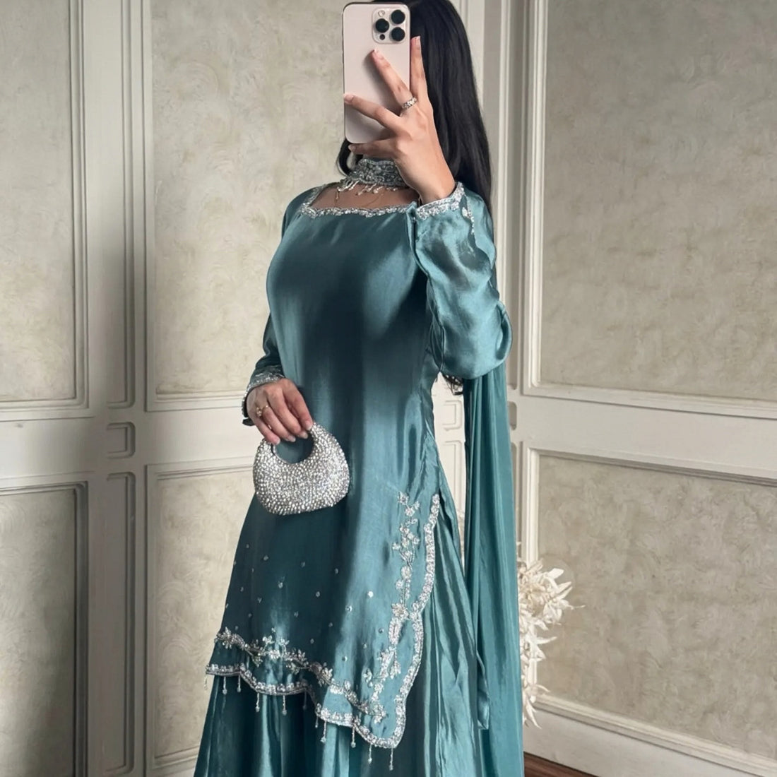 Ice blue | Hande made embriodery|